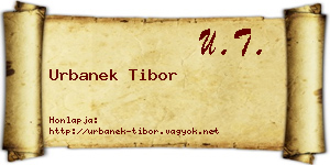 Urbanek Tibor névjegykártya